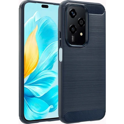 Afbeelding van imoshion Hoesje Geschikt voor Honor 200 Lite Siliconen Brushed Backcover Donkerblauw