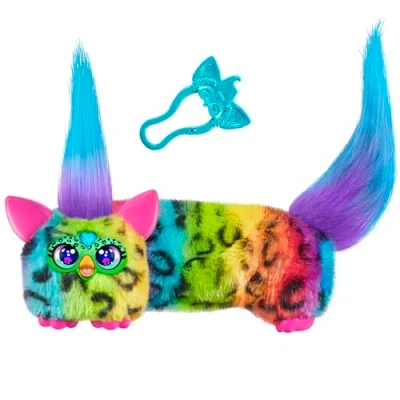 Afbeelding van FURBY DJ Furblets Rain Bow Kat Mini jouet électronique en peluche avec effets sonores et musique amusants extensibles, parle furbish, multicolore
