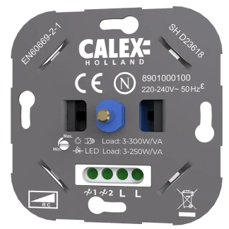 Afbeelding van Calex LED Wanddimmer Universele Inbouw Dimmer 3 250W Fase afsnijding