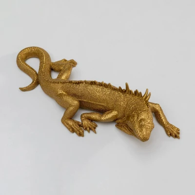 Afbeelding van KARE Hagedis wandobject, gelakt polyresin, 31 x 11 cm, goud