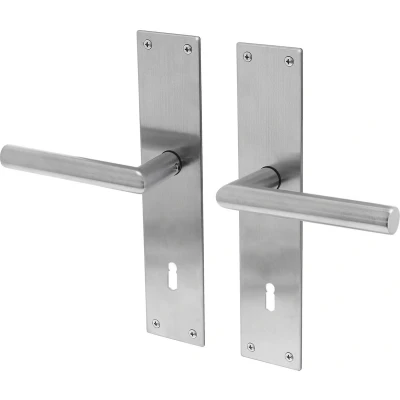 Afbeelding van Deurkruk Lavuzo Nuoro RVS Deurklink op schild SL72 Per set
