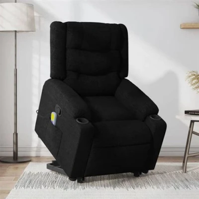 Afbeelding van VidaXL, Massagestoelen, Massagestoel met opstahulp zwarte stof
