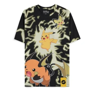 Afbeelding van Pokémon Pikachu Lightning Digital AOP Heren T shirt M Multicolours