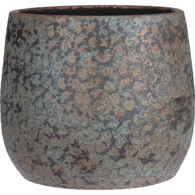 Afbeelding van Mica Decorations clemente ronde bloempot koper maat in cm: 31 x 38