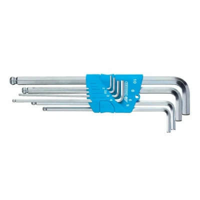 Afbeelding van Gedore H 42 KEL 88 8 delige Stiftsleutelset voor binnenzeskant schroeven extra lang met kogelkop 2 10mm 1523988