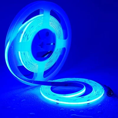 Afbeelding van TOPAI COB LED strip, 24 V, 5 m, blauw, waterdicht, IP65, voor buiten, 480 leds/m, hoge helderheid, flexibele op maat te snijden, keuken, slaapkamer en doe het zelf verlichting