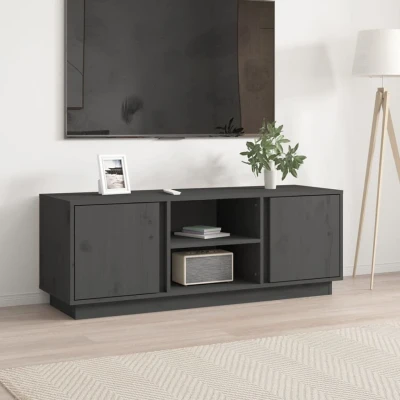 Afbeelding van Tv meubel 110x35x40,5 cm massief grenenhout grijs