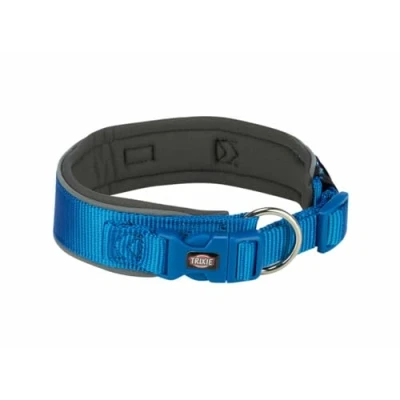 Afbeelding van Trixie premium halsband voor hond extra breed royal blauw / grafiet grijs 33 42x3,5 cm