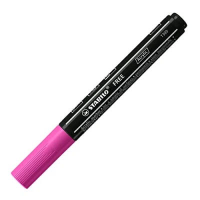 Afbeelding van STABILO FREE Acryl Marker T300 Ronde Punt 2 3 mm Lila Doos 5 stuks