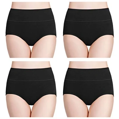 Image de wirarpa Culotte Femme Coton Taille Haute Slips lot de 5, Mul09 3XL
