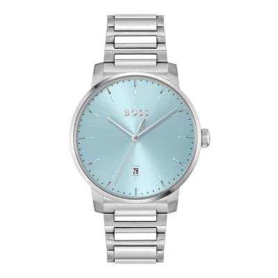 Afbeelding van BOSS DEAN Horloge silvercoloured/blue, Heren, Maat: One Size, Silver coloured/blue