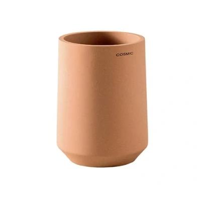 Afbeelding van COSMIC SAONA Tandenborstelhouder voor werkblad in elegant design, gemaakt van kunsthars. Tandenborstelglas. Ronde container wastafel Blossom kleur