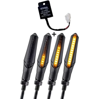 Afbeelding van 4 Stks ECE LED Motorfiets Richtingaanwijzer Universele S Licht Geel met SMD