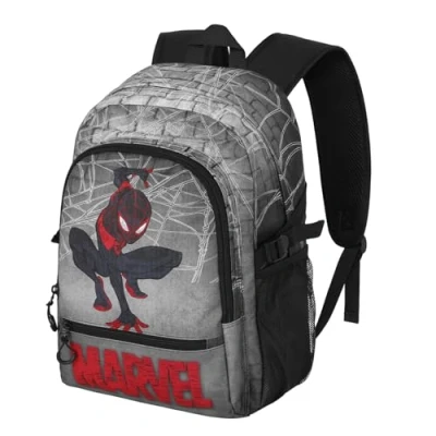Afbeelding van Karactermania Marvel Spiderman Spin FIGHT FAN 2.2 Rugzak Backpack handbagage met trolley bevestiging Grijs