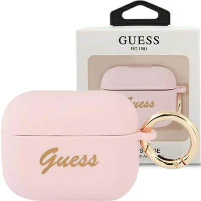Afbeelding van Guess GUAPSSSI AirPods Pro cover roze/roze siliconen Vintage Script