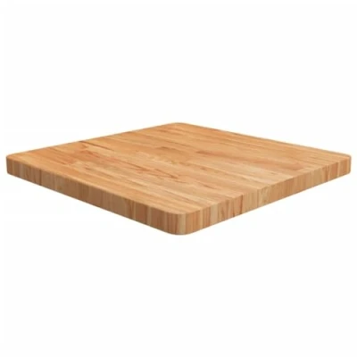 Afbeelding van Tafelblad vierkant 60x60x4cm massief eikenhout lichtbruin