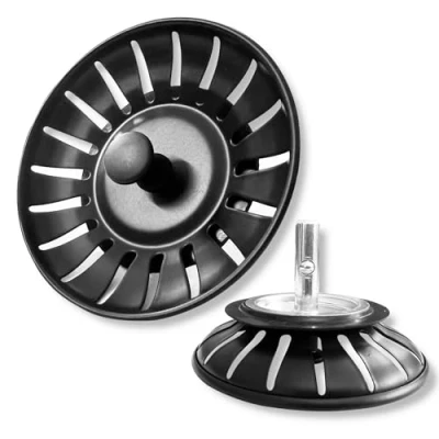 Afbeelding van 1 stuk gootsteenzeef voor keuken, spoelbakfilter, 304 stoppen, roestvrij staal, zeef gootsteen, keuken en badkamer, diameter (zwart, 78 mm)