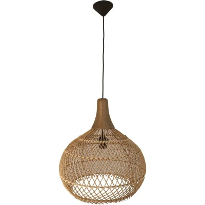 Afbeelding van Ronnie hanglamp zwart rotan 43x43x46 cm