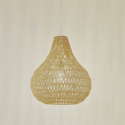 Afbeelding van Lindby hanglamp 1licht Henneptouw, ijzer E27 henneptouw natuur