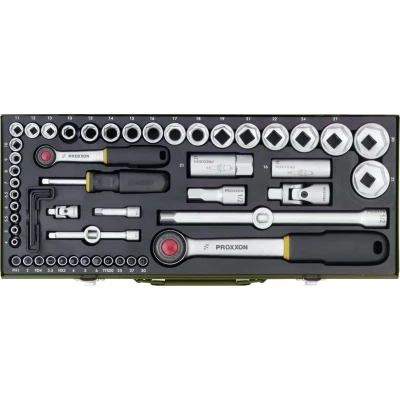 Afbeelding van Proxxon Industrial 23040 Dopsleutelset Metrisch 1/4 (6.3 mm), 1/2 (12.5 mm) 56 delig