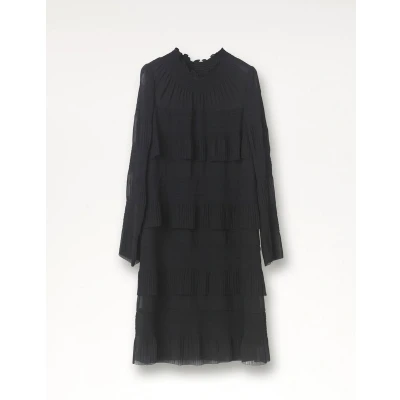 Afbeelding van By Malene Birger zwarte midi jurk Duranta maat 34