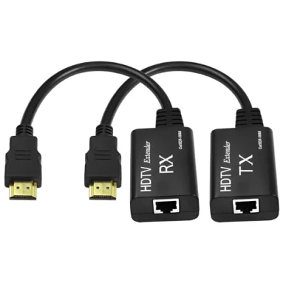 Afbeelding van HDMI verlengkabel mannelijk naar RJ45 netwerk LAN 60 m converter repeater Cat 5e/6 1080p tot 60m voor HDTV HDPC PS4 STB 4K 2K