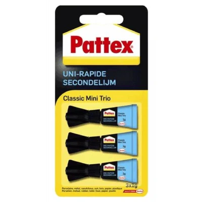 Afbeelding van Pattex 3 mini trio secondelijm cl PER STUK ! ic