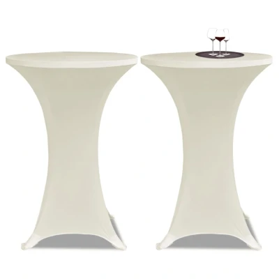 Afbeelding van Statafelhoes Stretch Ø60cm Crème (2 stuks)