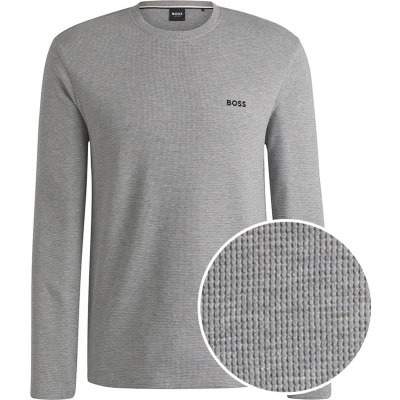 Afbeelding van BOSS Waffle Pyjamashirt, Heren, Maat: XL, Grey three