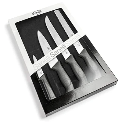 Afbeelding van Sanelli Linea Skin professioneel mes Chef van roestvrij staal, 4 stuks