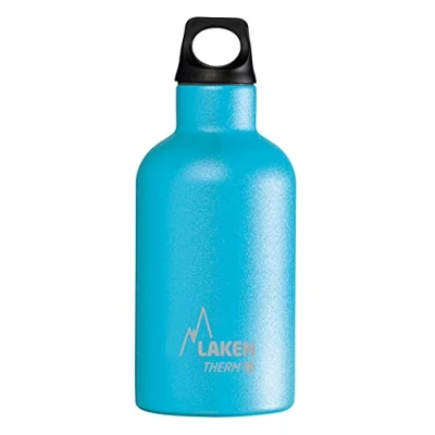 Afbeelding van Laken Thermo Futura Thermosfles, roestvrij staal, drinkfles, smalle opening, 350 ml, cyaan