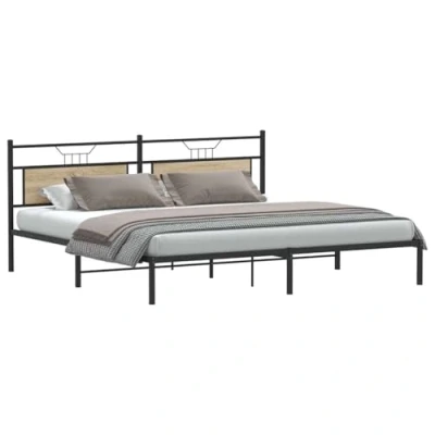Afbeelding van vidaXL Bedframe zonder matras 193x203cm spaanplaat sonoma eikenkleurig