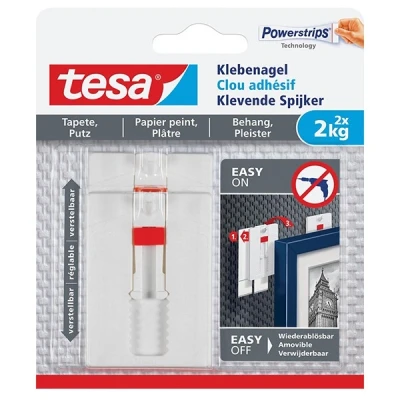 Image de Tesa clous adhésifs ajustables pour surfaces sensibles 2 kg (2 pièces)