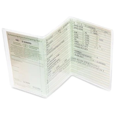 Afbeelding van Frentree Voertuigbewijs hoes voor kentekenbewijs, Made in Germany, 3 delige transparante beschermhoes, kristalhelder en passend, documentechte ID hoes, transparant