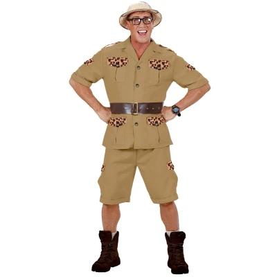 Afbeelding van Widmann Jungle &amp; Afrika Kostuum Safari Man Bruin, Wit / Beige Large Carnavalskleding Verkleedkleding