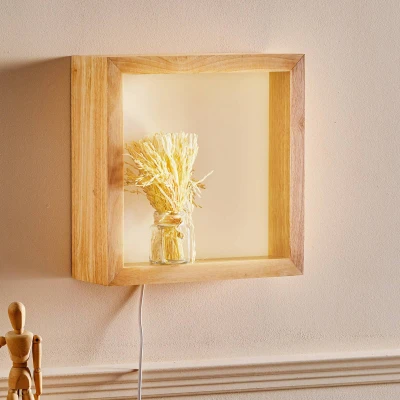 Afbeelding van LED wandlamp Window, 37 x cm, eikenhout