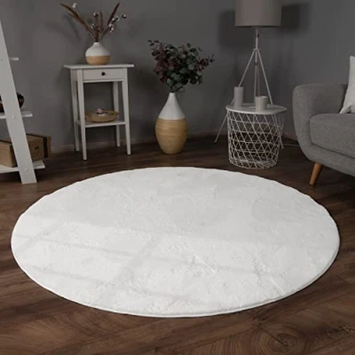 Afbeelding van Paco Home Vloerkleed Woonkamer Imitatiebont Pluche Hoogpolig Shaggy Zacht Wasbaar Verschillende Kleuren 160 cm Rund