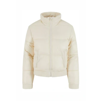 Afbeelding van Urban Classics Shiny Puffer Winterjas, Dames, Maat: Medium, whitesand