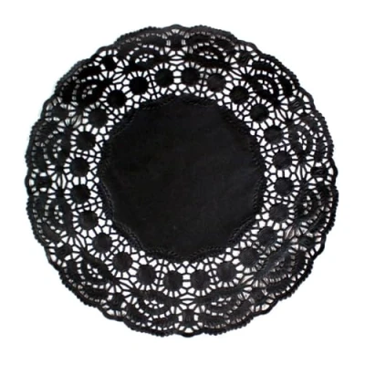 Afbeelding van Garcia de Pou Placemat, rond, 9 cm, papier, zwart, Eén maat 250 stuks