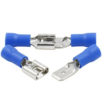Afbeelding van Heschen Sourcingmap 100 stuks geïsoleerde vinyl kabelklemmen 6,3 x 0,8 mm voor 1,5 2,5 mm² (16 14 AWG) blauw