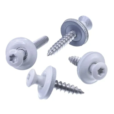 Afbeelding van SECCARO Lot de 100 vis étanches 4,5 x 45 mm, RAL 9010 blanc pur, acier inoxydable A2, rondelle d&#039;étanchéité EPDM 15 TX/six pans creux