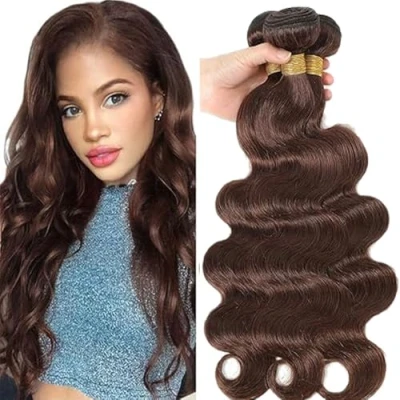 Afbeelding van Tuheerst Body Wave Menselijk Haar Bundels Chocolate Bruin Echt 100% Onverwerkt Braziliaans Virgin Remy Dubbele Inslag 100 g/PC 300 Totaal 3 16 Inch voor Vrouwen