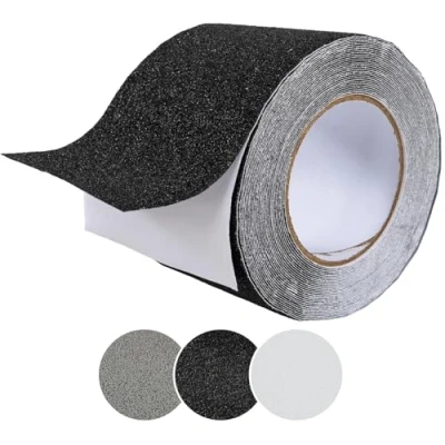 Afbeelding van ANRO Zelfklevende antisliptape Voor traptreden PVC binnen en buiten Zwart 10 cm x m