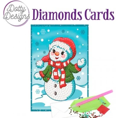 Afbeelding van Dotty Designs Diamonds Cards Happy Snowman