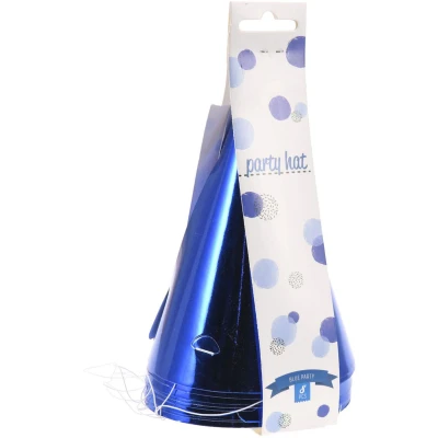 Afbeelding van Hoedje Papier Blauw, 8st.