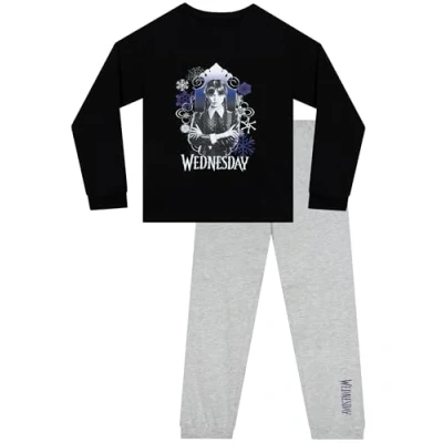 Afbeelding van Wednesday pyjama voor meisjes, pyjamasets Addams familie zwart.