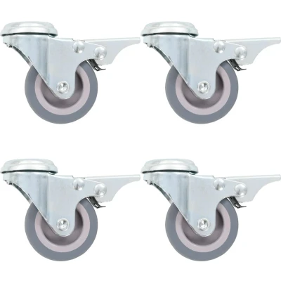 Afbeelding van Zwenkwielen met boutgaten en dubbele remmen 4 st 50 mm
