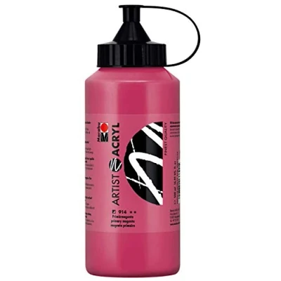 Afbeelding van Marabu 12200075914 Artist acryl, magenta primer 500 ml, fijne acrylverf in kunstenaarskwaliteit, op waterbasis, pasteuze consistentie, sterk gepigmenteerd, zeer goede glans en dekking