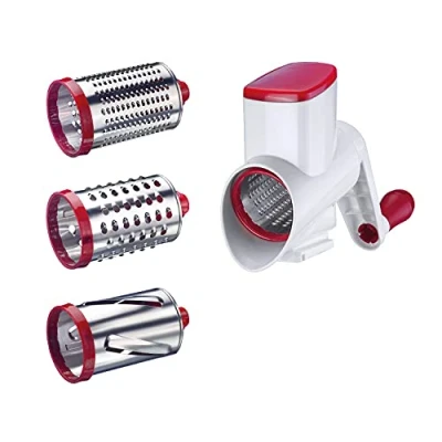 Afbeelding van Westmark Accessoireset trommelrasp met 3 snijdrums, set voor Frecher Fritz (97042260) of citruspers &quot;Vita Freund&quot; (97062260), kunststof, Scharfe Herta, wit/rood, 97032260