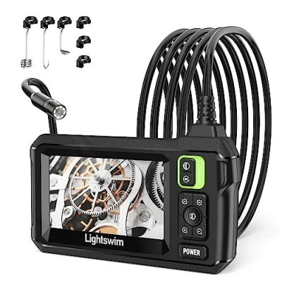 Afbeelding van Industriële endoscoop HD 1920p, 4,3 inch waterdichte Lightswim digitale endoscoop, lcd display, slangeninspectiecamera met 8 ledlampen, 5 m halfstijve kabel